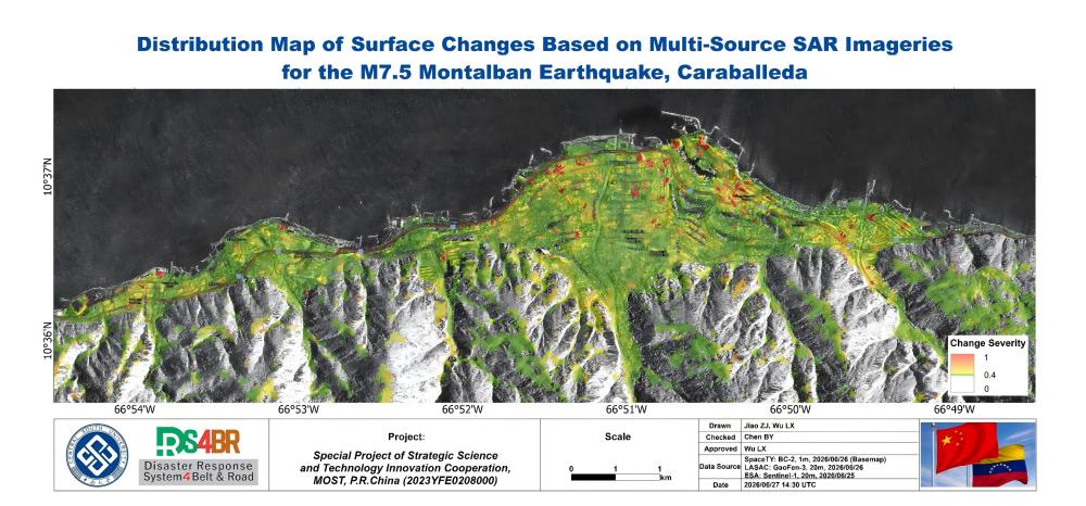 Distribution Map of Surface Changes Based on Multi-Source SAR Imageries for the M7.5 Montalban Earthquake, Caraballeda